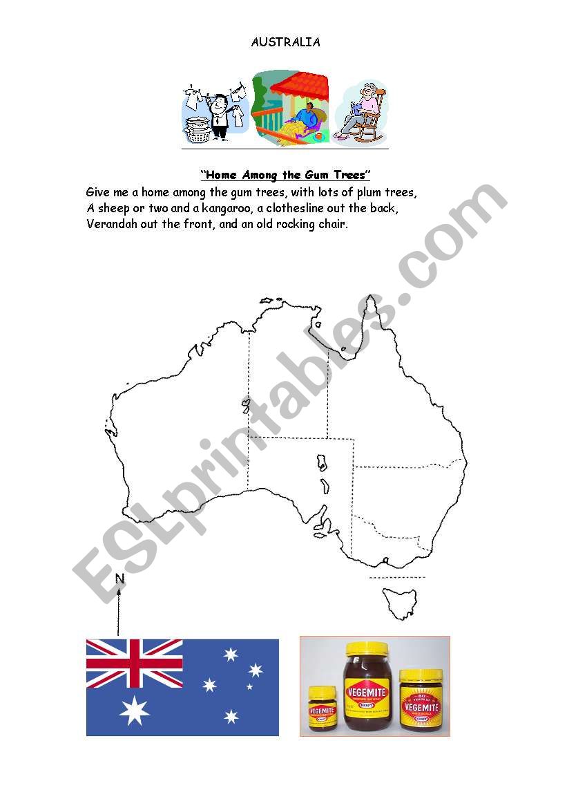 Australian Icons Worksheet worksheet