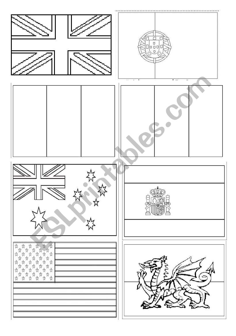 Flags and countries worksheet