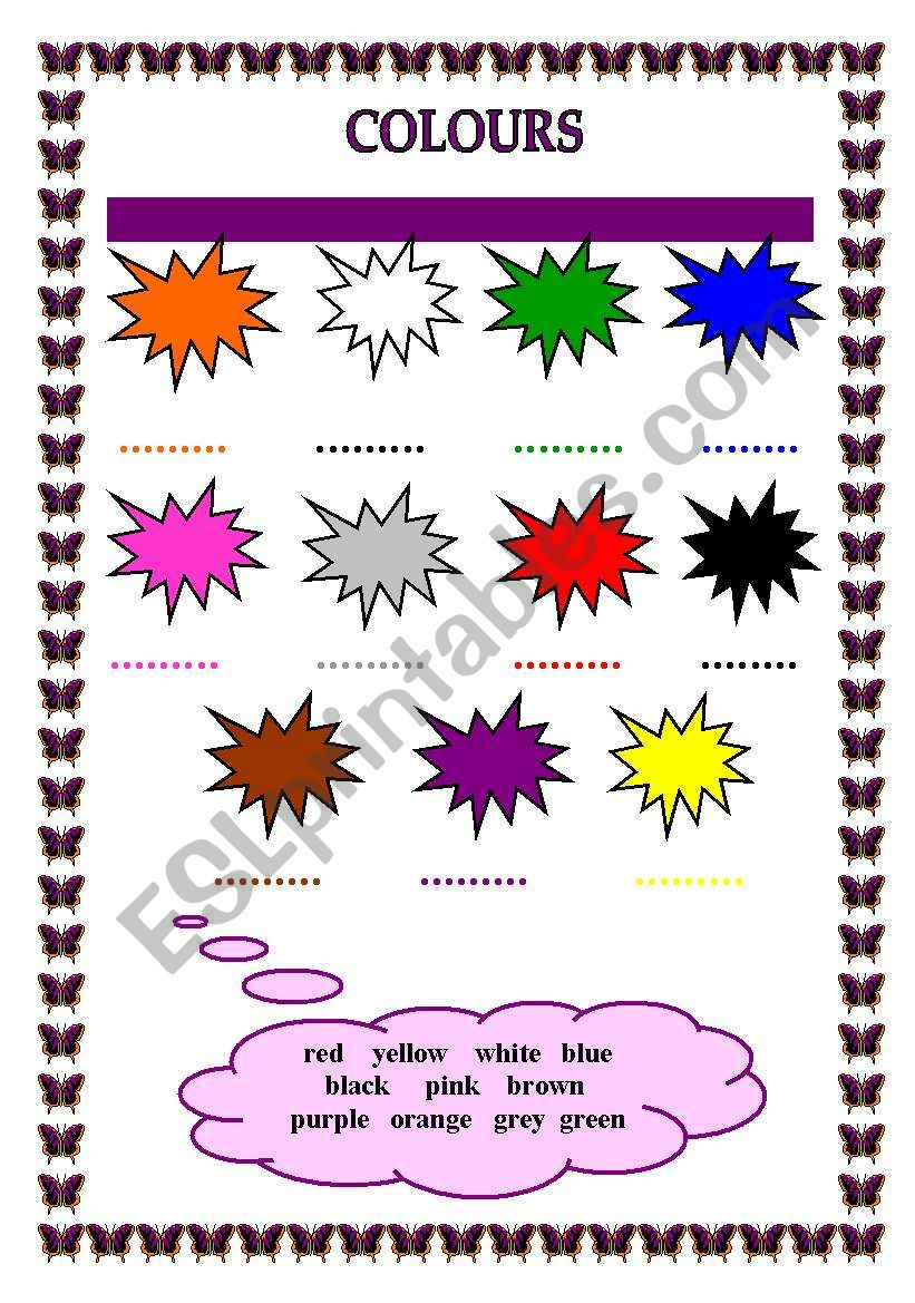 COLOURS worksheet