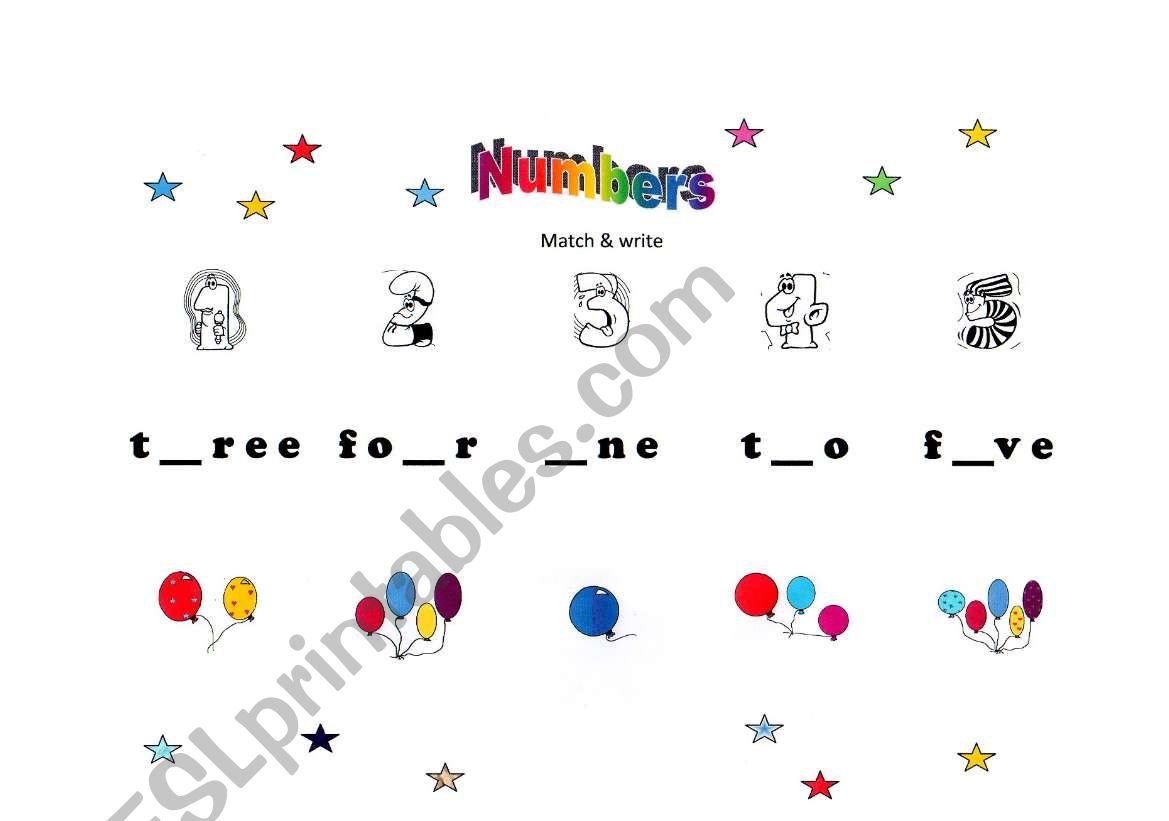 numbers worksheet