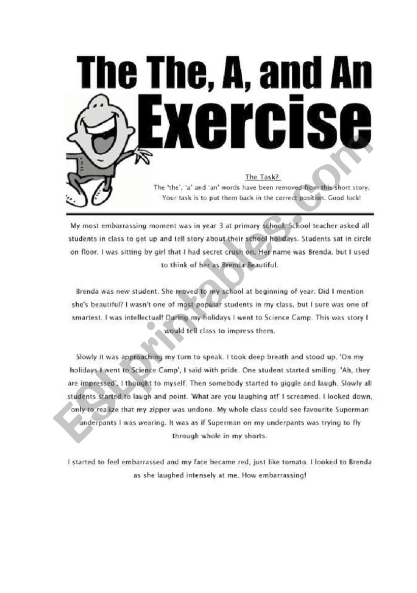 The The A And An Exercise worksheet