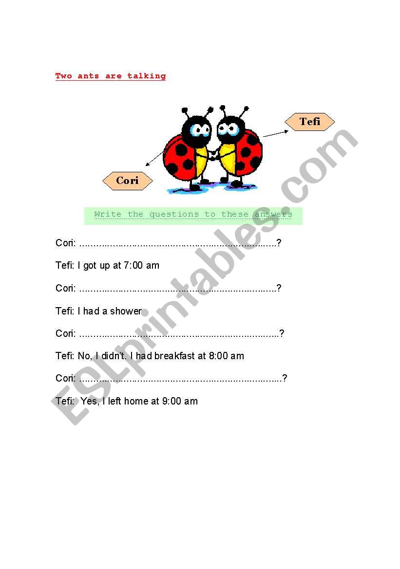 Past Simple worksheet