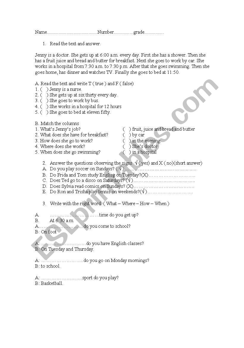 simple present worksheet