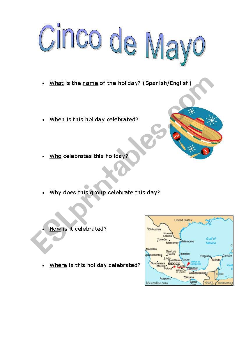 Cinco De Mayo worksheet