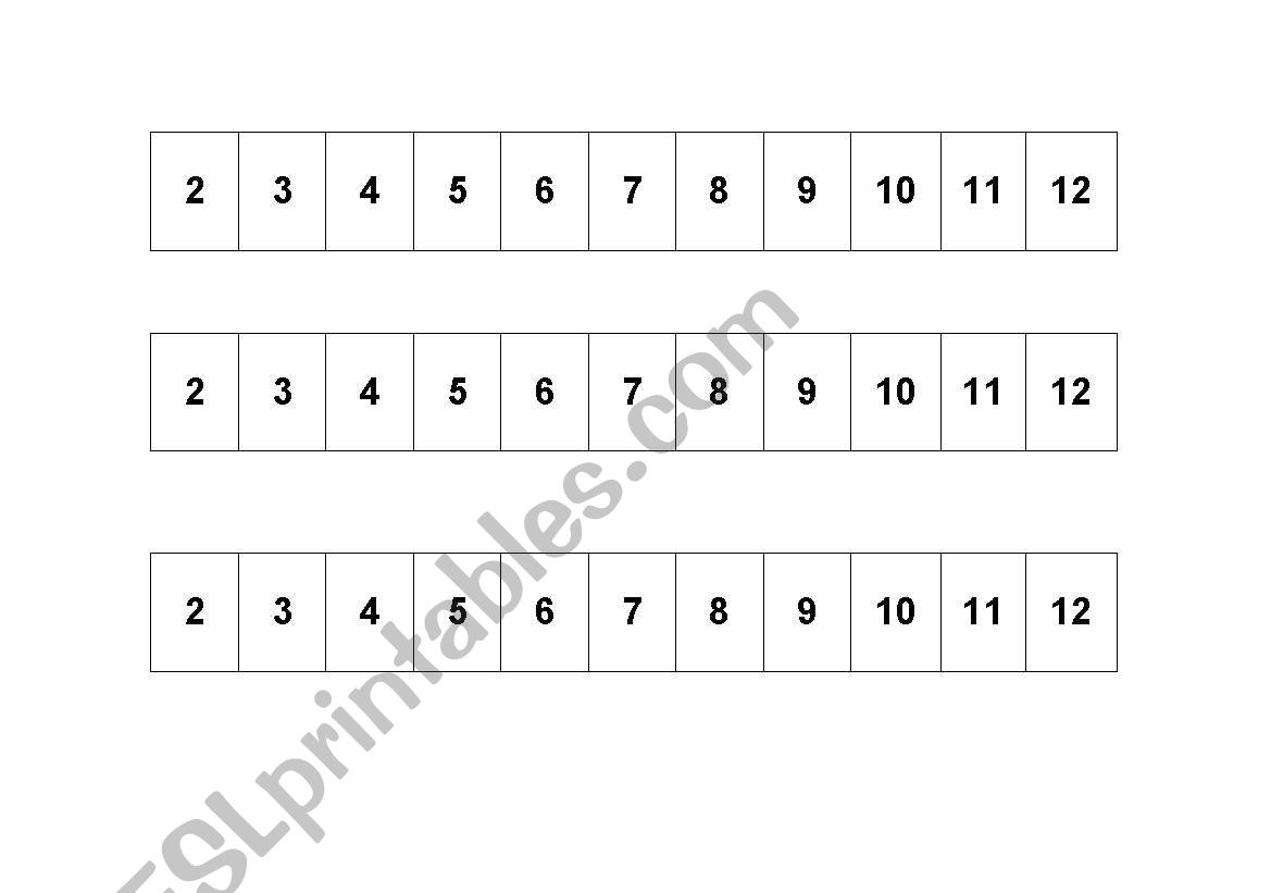 Number strips worksheet