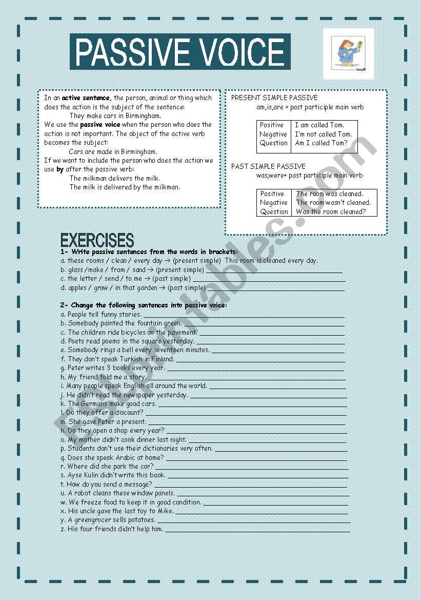 PASSIVE VOICE worksheet