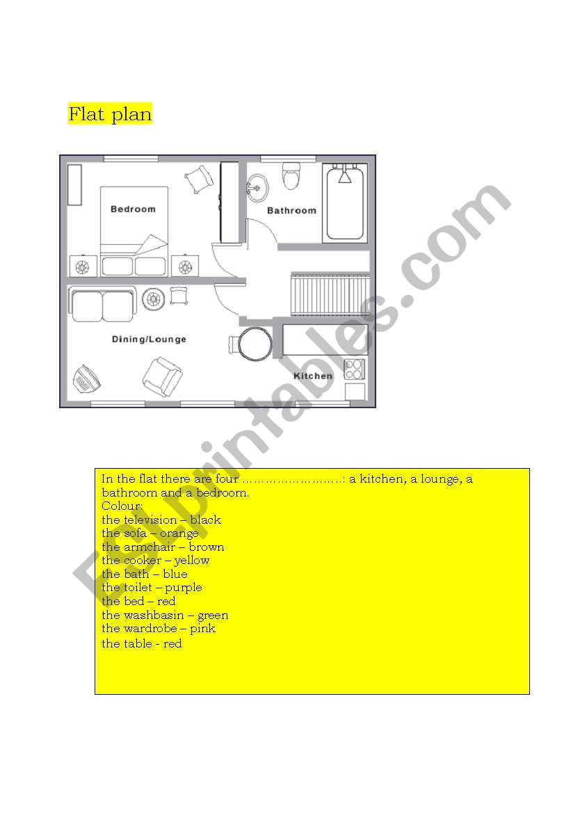 rooms and furniture worksheet