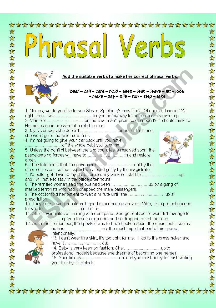 PHRASAL VERBS worksheet