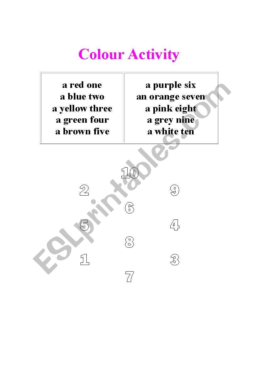 Colour Activity worksheet