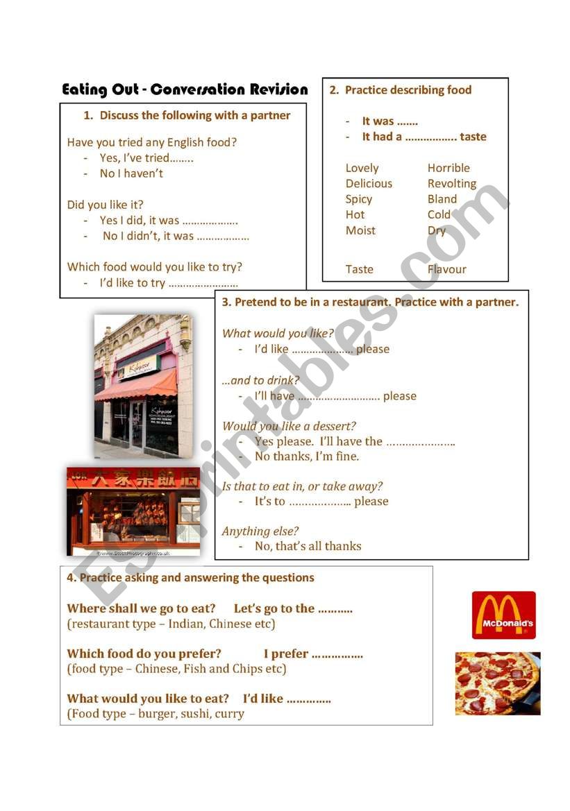 Eating Out - Conversation revision (Pt 3)