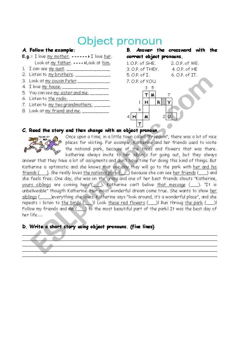 object pronoun worksheet