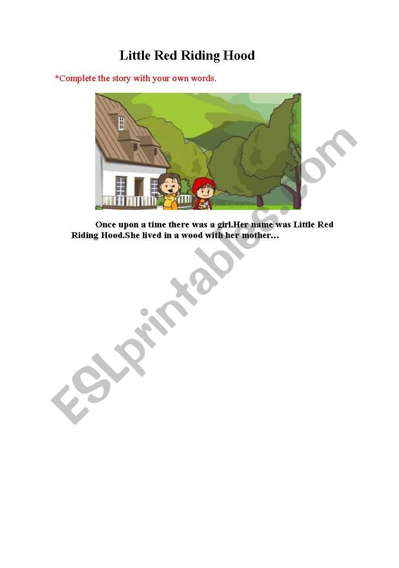 Little Red Riding Hood worksheet