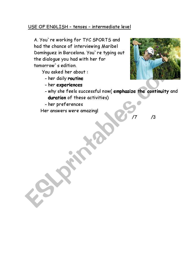 tenses - female football player