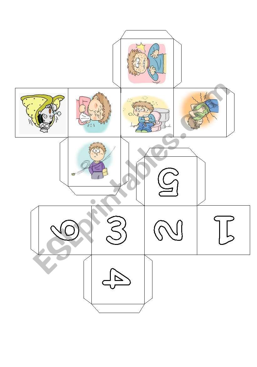 Sicknesses Dice (4) worksheet