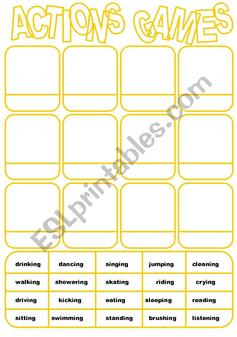 Activities Games worksheet