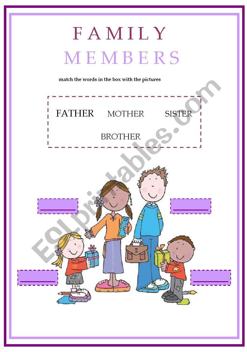 Family Members worksheet