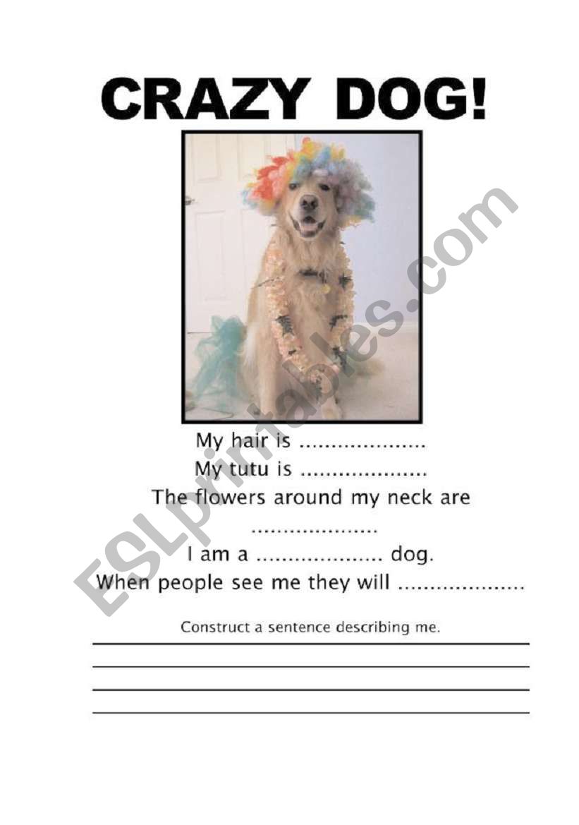 Crazy Dog worksheet