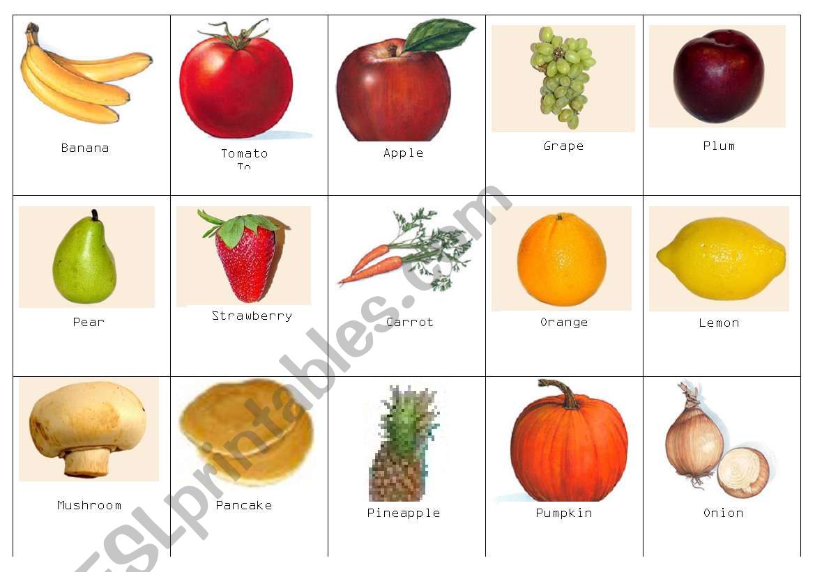 Food - Countable Nouns worksheet