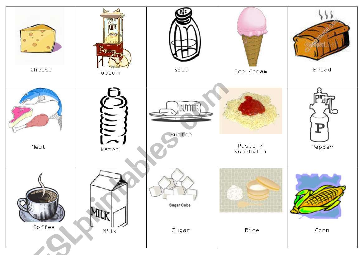 Food - Uncountable Noun worksheet