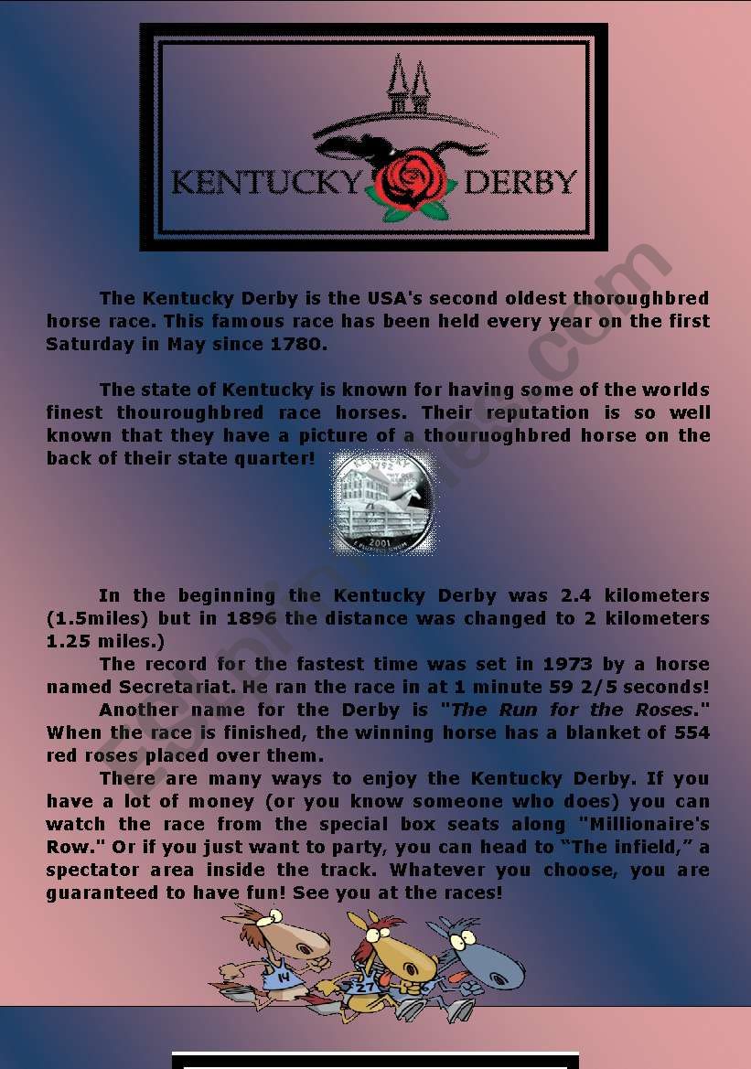 Kentucky Derby worksheet