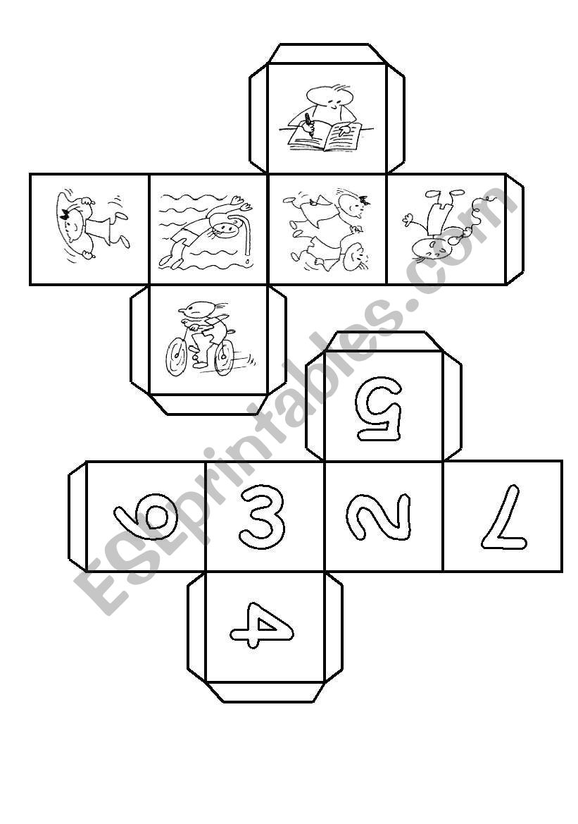 Actions dice game worksheet