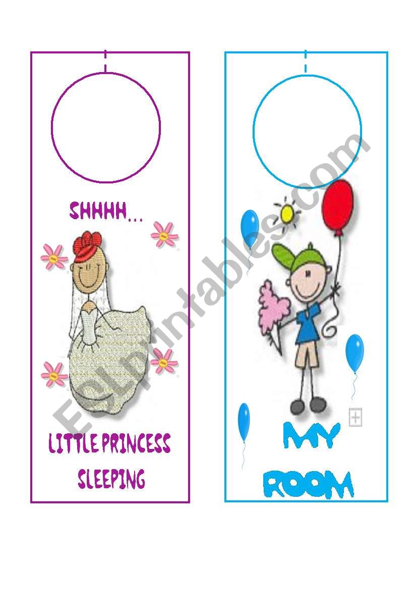 DOOR HANGERS FOR KIDS worksheet