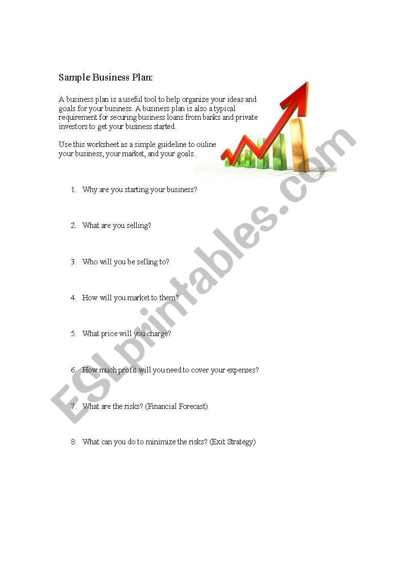 Simple Business Plan worksheet