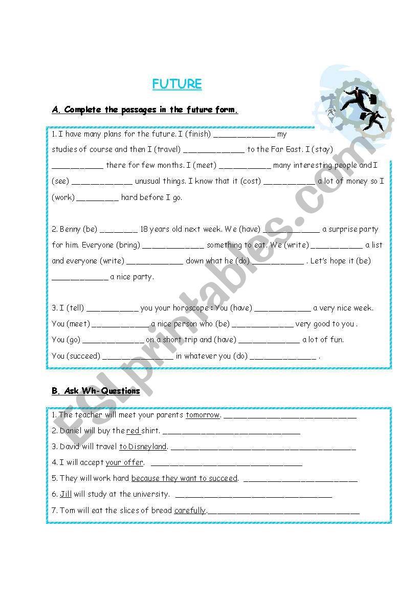 Future tense worksheet