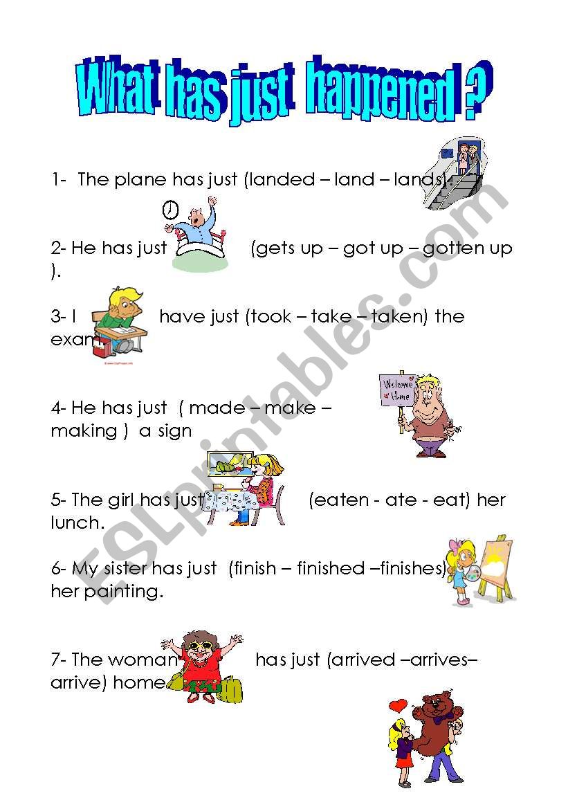 present perfect worksheet