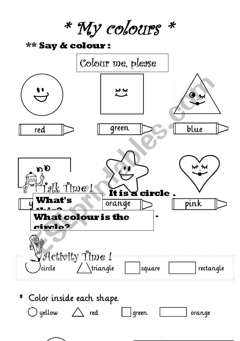 my colours worksheet