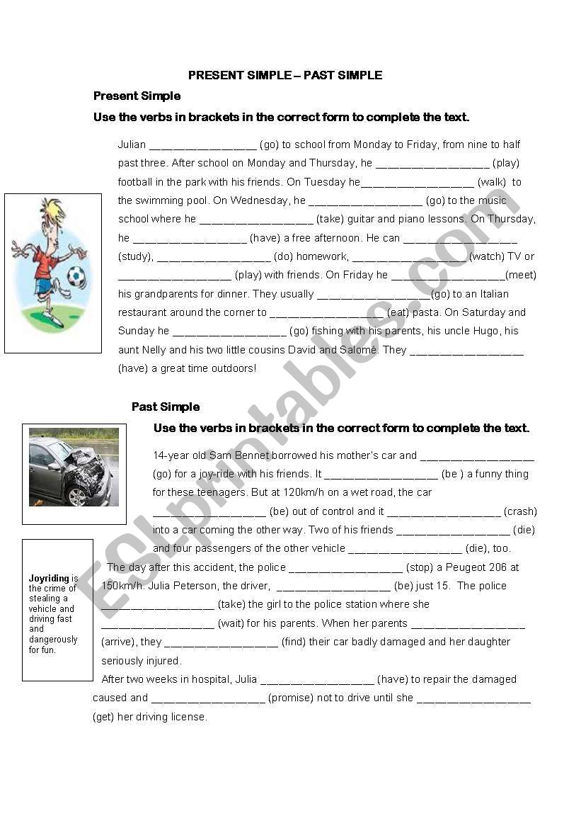 PRESENT SIMPLE & PAST SIMPLE worksheet