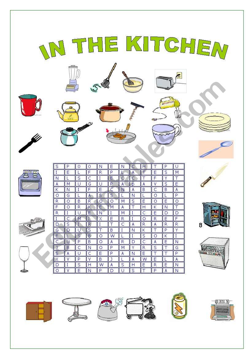 In the kitchen worksheet