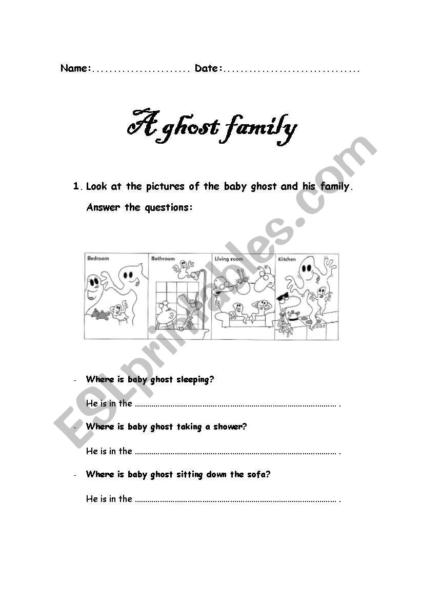 A ghost family worksheet