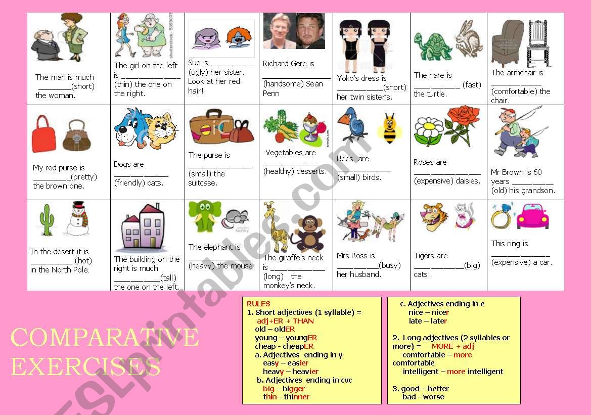 COMPARATIVES worksheet