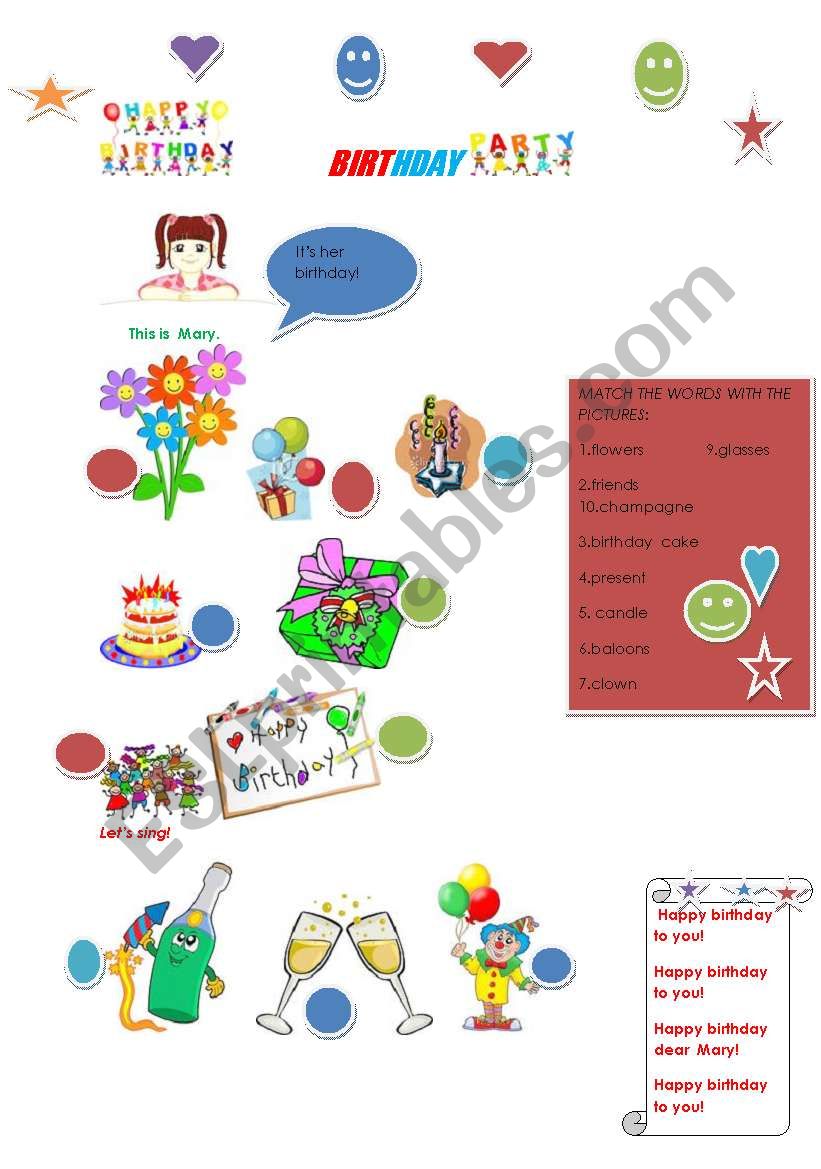 Birthday party! worksheet