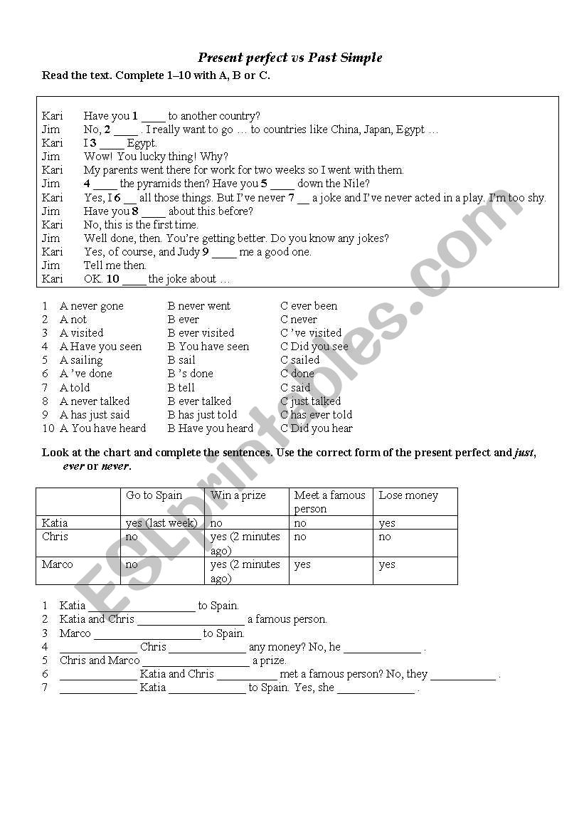 present perfect vs simple past