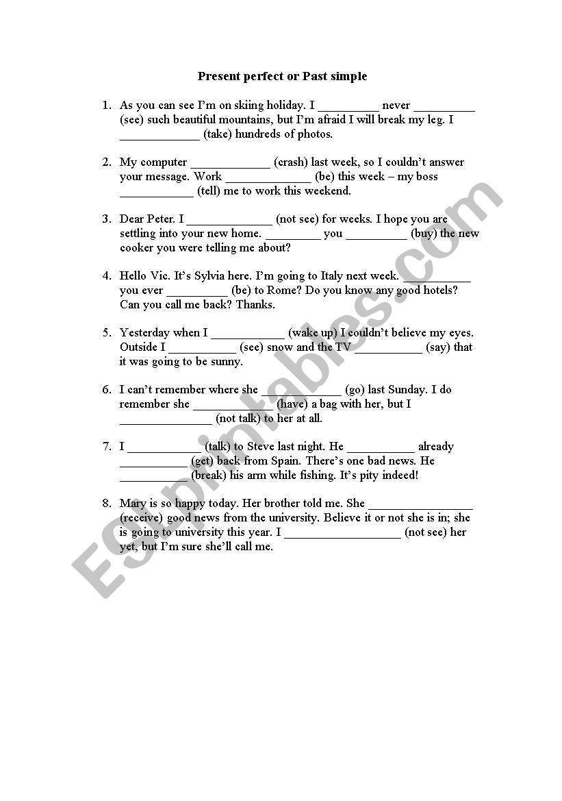 Present Perfect VS Past Simple