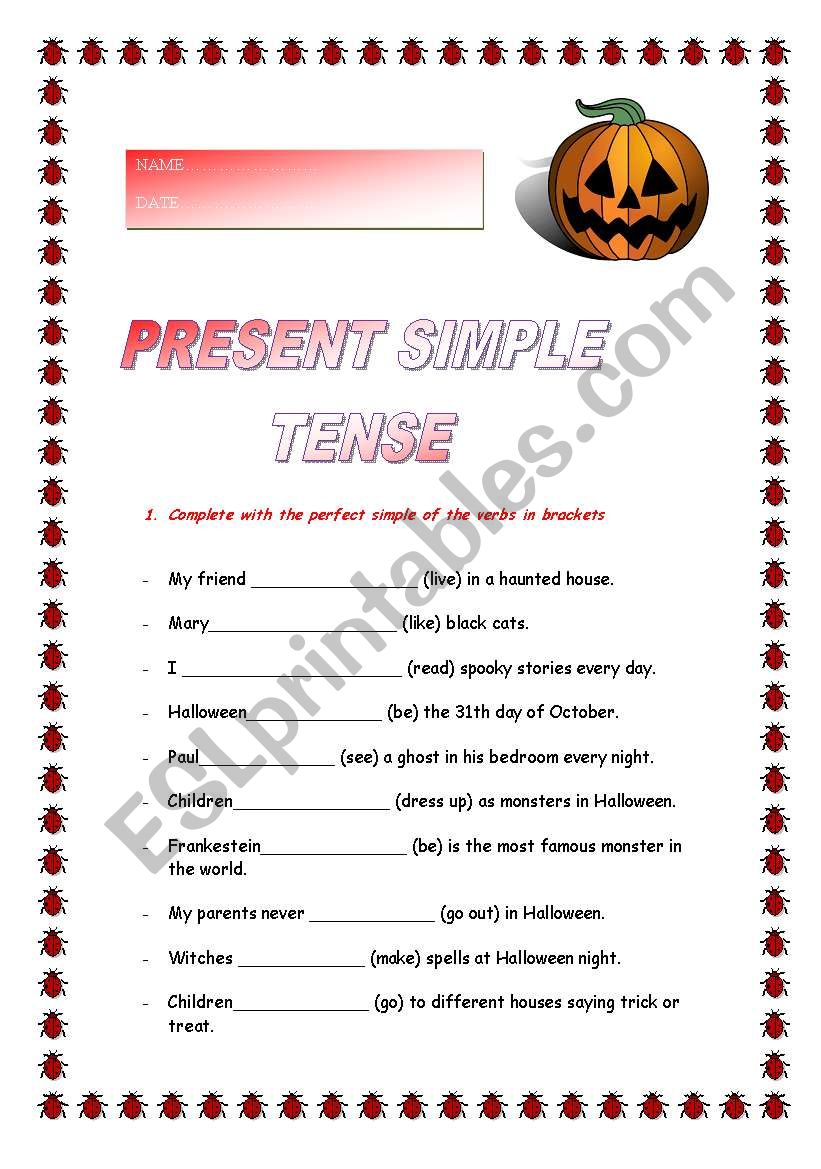 Teaching Present simple in Halloween Time