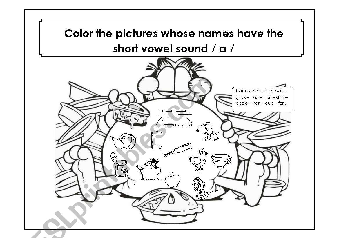 Short vowel a worksheet