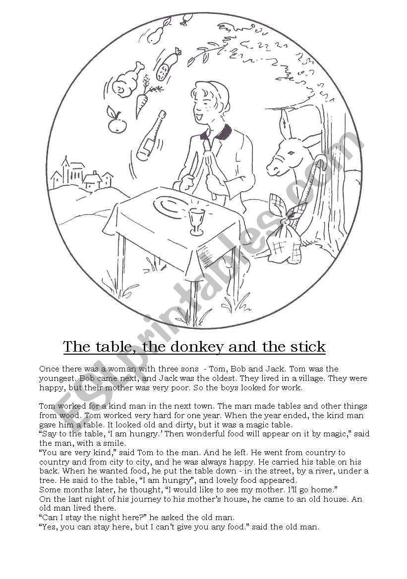 The table, the donkey and the stick