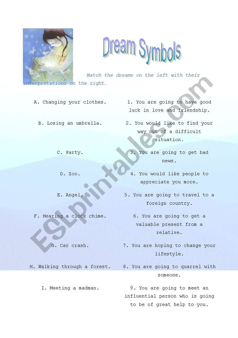 Dream Interpretation worksheet