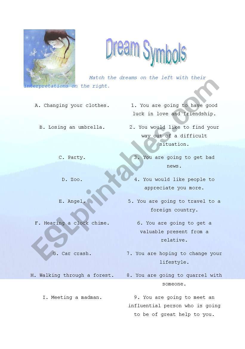 Dream Interpretation worksheet