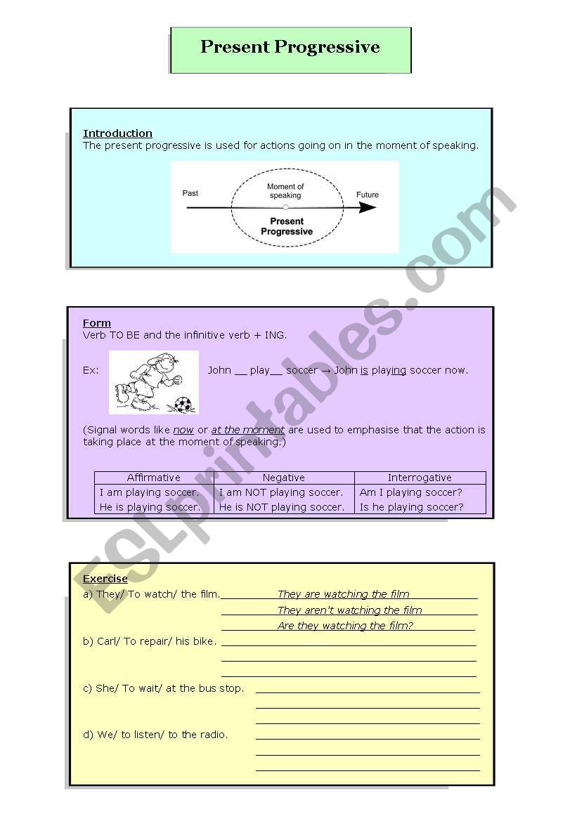 Present Progressive worksheet