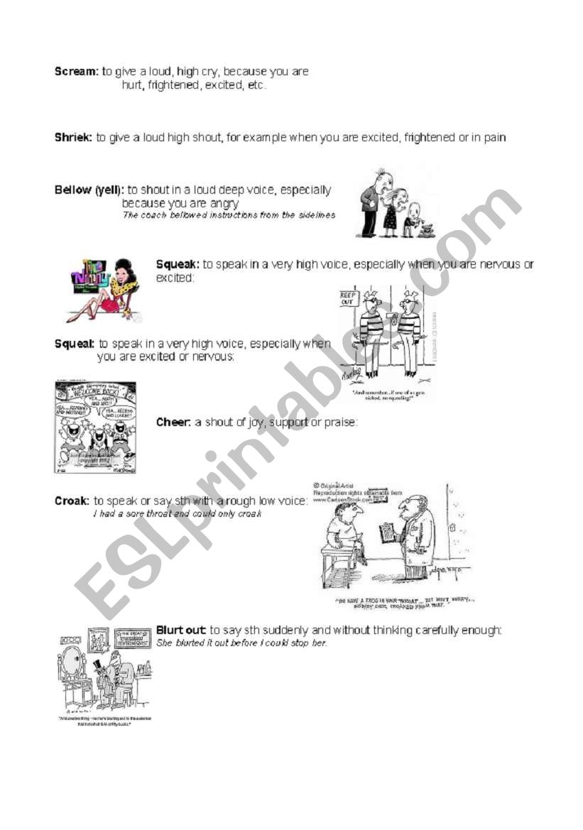 Ways of speaking II worksheet