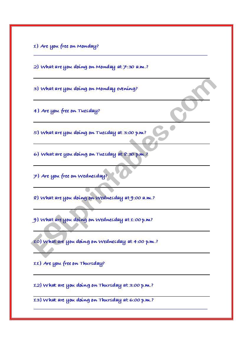 DATEBOOK - part II worksheet
