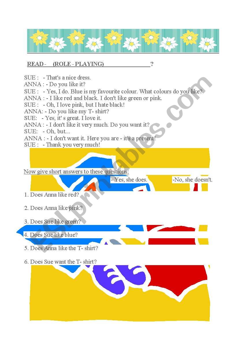ROLE PLAYING worksheet