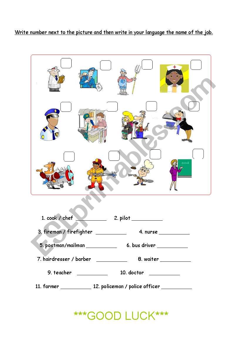 JOBS worksheet