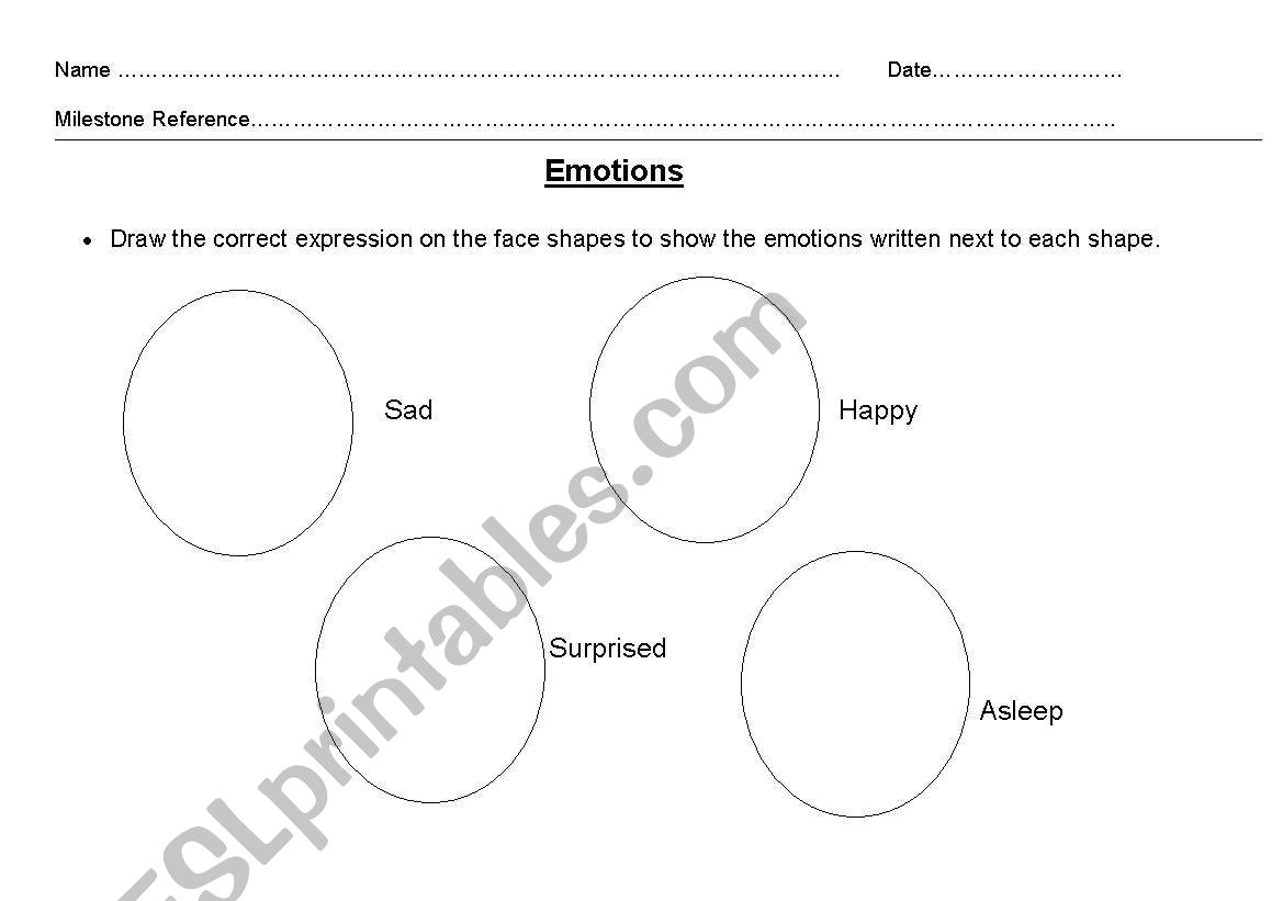 Emotions worksheet