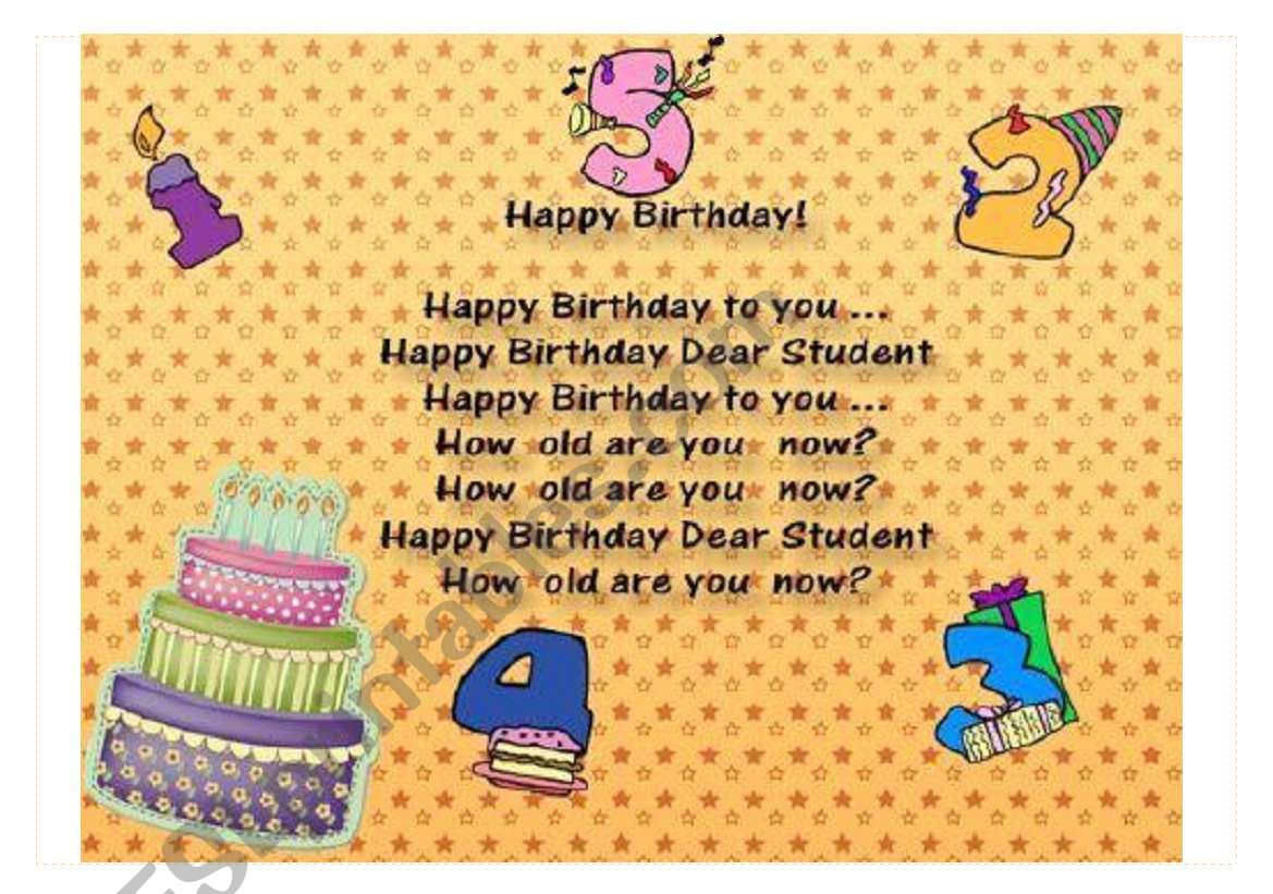 Happy Birthday Poster worksheet