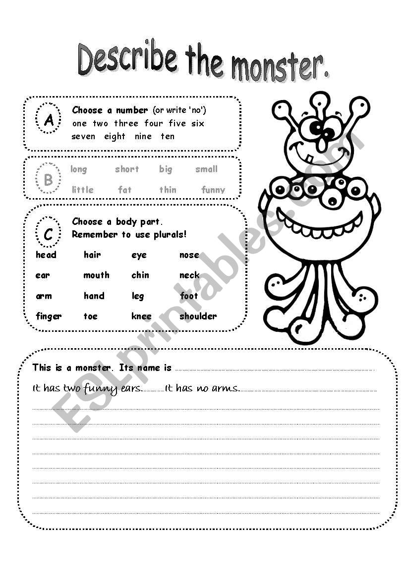 describe-a-monster-esl-worksheet-by-mariong